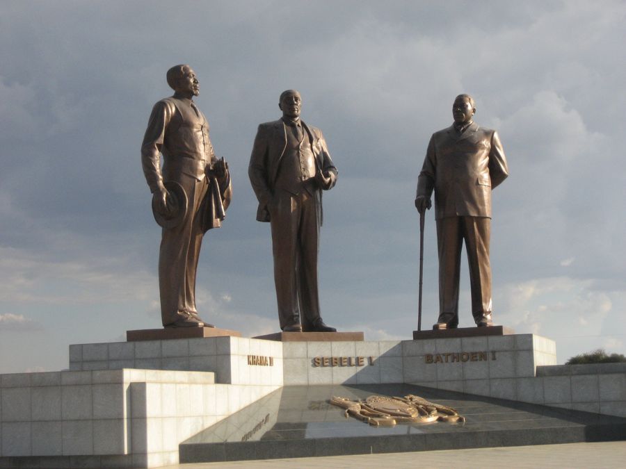 The Three Dikgosi monument in Gaborone