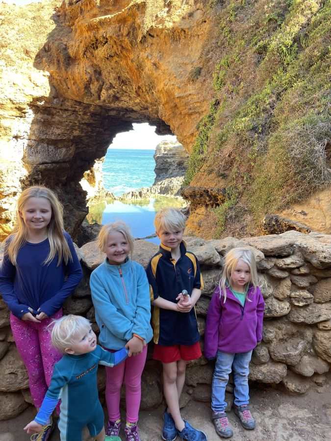 In front of the Grotto